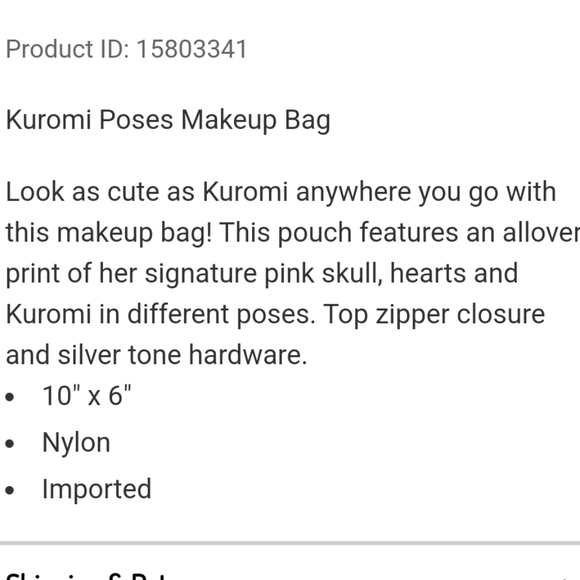 NWT Loungefly Kuromi satchel crossbody and make-up bag - Picture 10 of 13